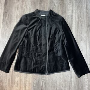 Coldwater Creek Velvet Witchy Whimsigoth Jacket Blazer Sz 14 Black Romantic Vamp